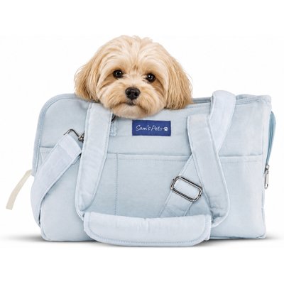 Sam's Pets Sam's Pets Teddy Dog & Cat Carrier Bag, Blue, 14.5-in