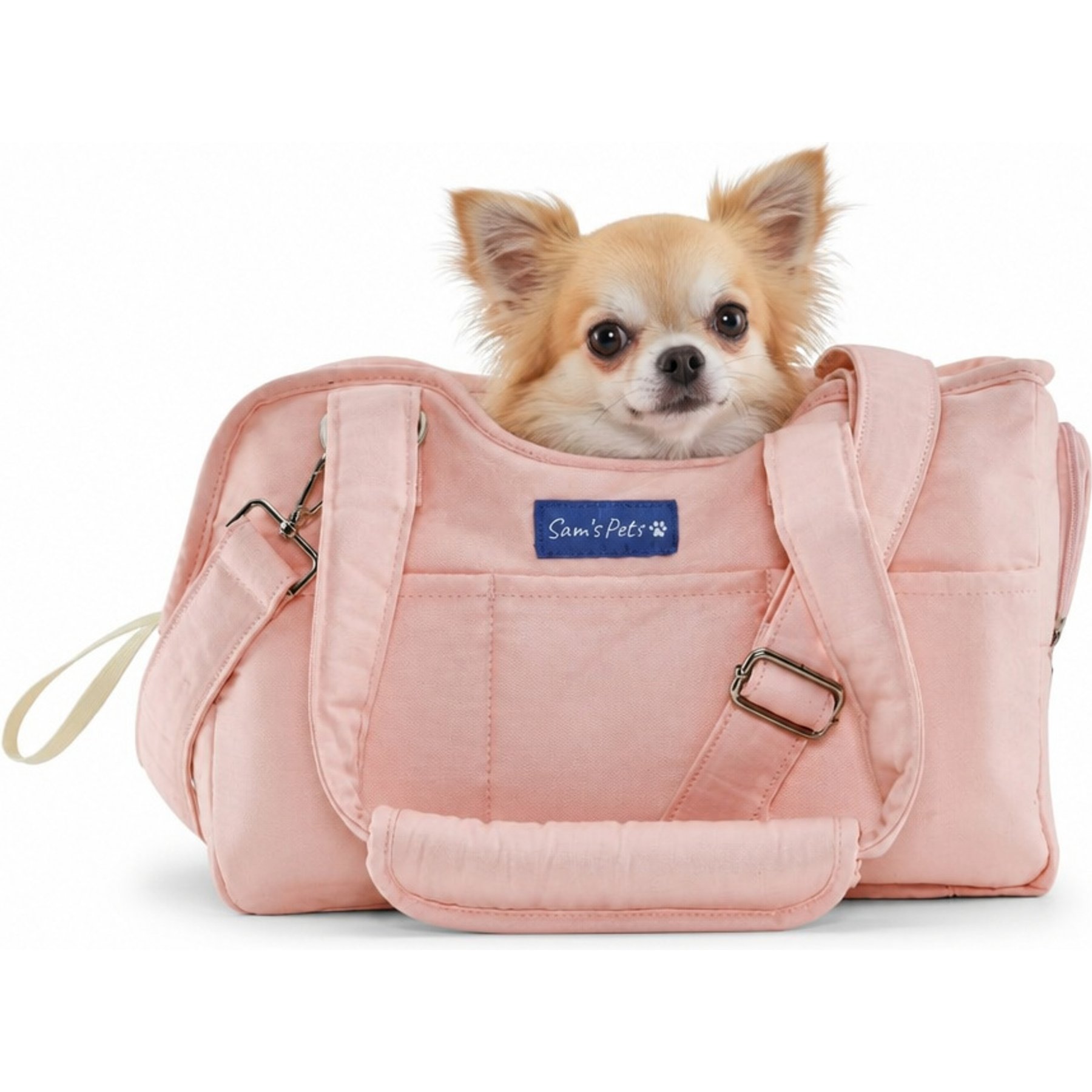 Sam's Pets Teddy Dog & Cat Carrier Bag, Pink, 14.5-in
