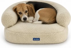 Sam's Pets Zoe Bolster Dog & Cat Bed, Beige, Medium