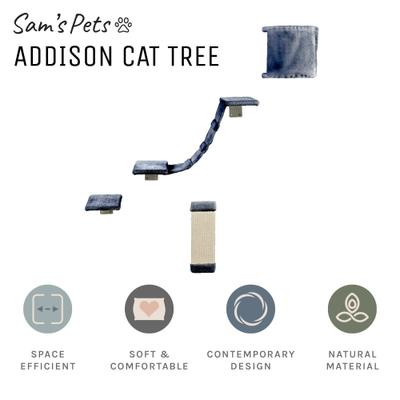 Show full view: Sam's Pets Addison Wall Climber Wall Mounted Cat Tree, Grey slide 4 of 9