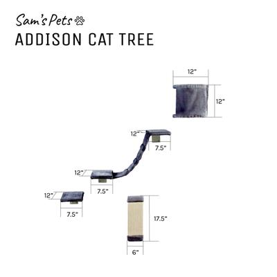 Show full view: Sam's Pets Addison Wall Climber Wall Mounted Cat Tree, Grey slide 9 of 9