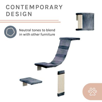 Show full view: Sam's Pets Addison Wall Climber Wall Mounted Cat Tree, Grey slide 5 of 9