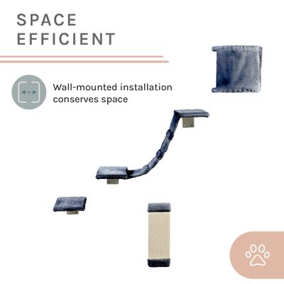 Show full view: Sam's Pets Addison Wall Climber Wall Mounted Cat Tree, Grey slide 6 of 9