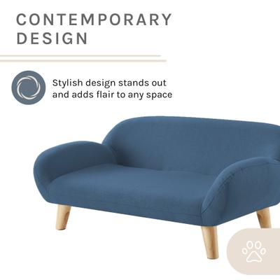 Show full view: Sam's Pets Akkeri Couch Dog Bed, Blue, Medium slide 4 of 9