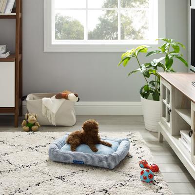 Show full view: Sam's Pets Arlo Bolster Plaid Dog Bed, Blue, Medium slide 2 of 10