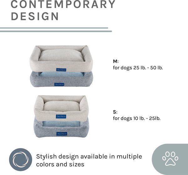 Show full view: Sam's Pets Arlo Bolster Plaid Dog Bed, Blue, Medium slide 5 of 10