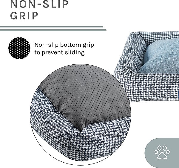 Show full view: Sam's Pets Arlo Bolster Plaid Dog Bed, Blue, Medium slide 6 of 10