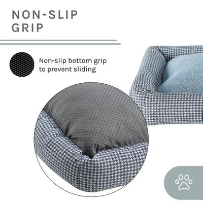 Show full view: Sam's Pets Arlo Bolster Plaid Dog Bed, Blue, Medium slide 6 of 10