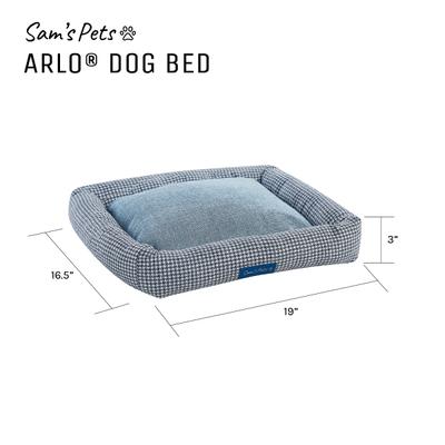 Show full view: Sam's Pets Arlo Bolster Plaid Dog Bed, Blue, Medium slide 9 of 10