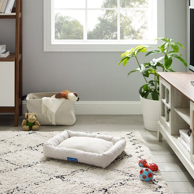 Sam's Pets Sam's Pets Arlo Bolster Plaid Dog Bed, Brown, Medium
