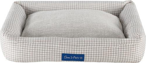 Show full view: Sam's Pets Arlo Bolster Plaid Dog Bed, Brown, Medium slide 4 of 10