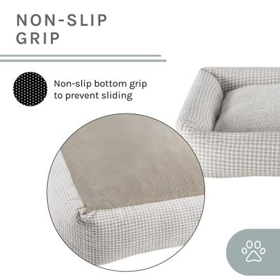 Show full view: Sam's Pets Arlo Bolster Plaid Dog Bed, Brown, Medium slide 6 of 10