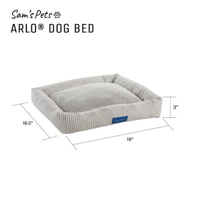 Show full view: Sam's Pets Arlo Bolster Plaid Dog Bed, Brown, Medium slide 9 of 10