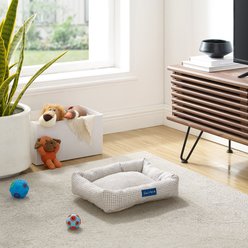 Sam's Pets Arlo Bolster Plaid Dog Bed, Brown, Small