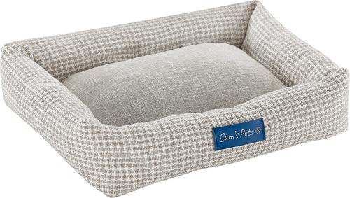 Show full view: Sam's Pets Arlo Bolster Plaid Dog Bed, Brown, Small slide 5 of 11