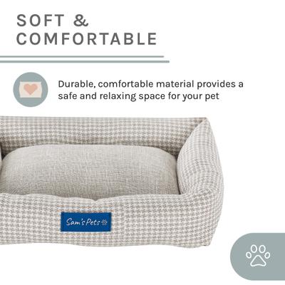 Show full view: Sam's Pets Arlo Bolster Plaid Dog Bed, Brown, Small slide 8 of 11