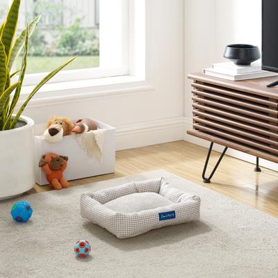 Show full view: Sam's Pets Arlo Bolster Plaid Dog Bed, Brown, Small slide 9 of 11