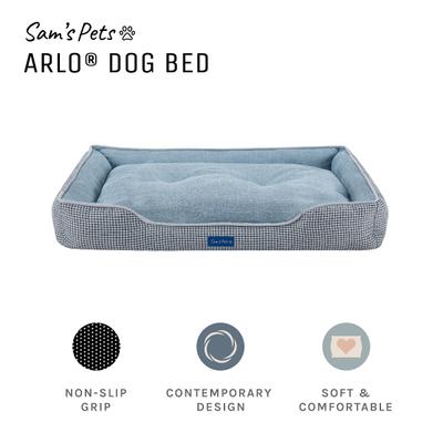 Show full view: Sam's Pets Arlo Plaid Dog Bed, Blue, Large slide 3 of 10