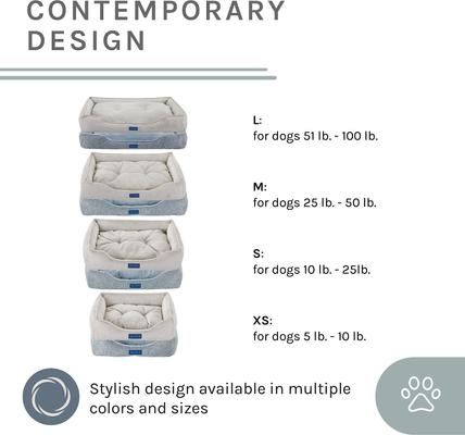 Show full view: Sam's Pets Arlo Plaid Dog Bed, Blue, Large slide 5 of 10