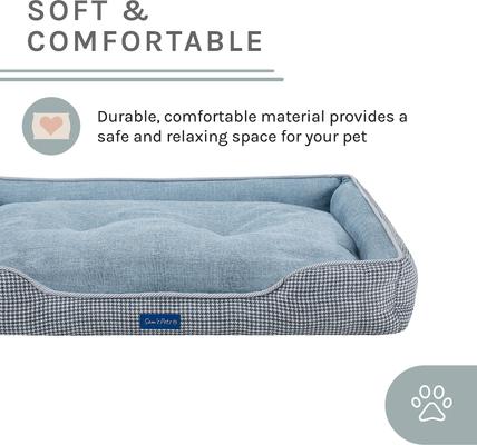 Show full view: Sam's Pets Arlo Plaid Dog Bed, Blue, Large slide 7 of 10