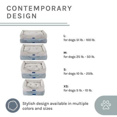 Show full view: Sam's Pets Arlo Plaid Dog Bed, Blue, Medium slide 6 of 11