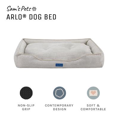 Show full view: Sam's Pets Arlo Plaid Dog Bed, Brown, Large slide 4 of 11