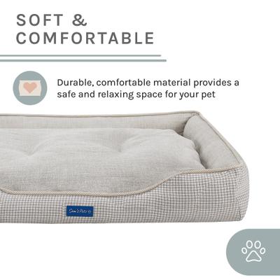 Show full view: Sam's Pets Arlo Plaid Dog Bed, Brown, Large slide 8 of 11