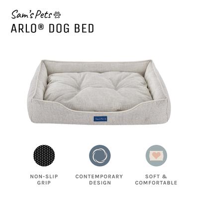 Show full view: Sam's Pets Arlo Plaid Dog Bed, Brown, Medium slide 3 of 10