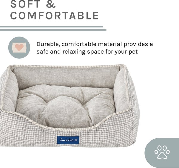 Show full view: Sam's Pets Arlo Plaid Dog Bed, Brown, X-Small slide 7 of 10