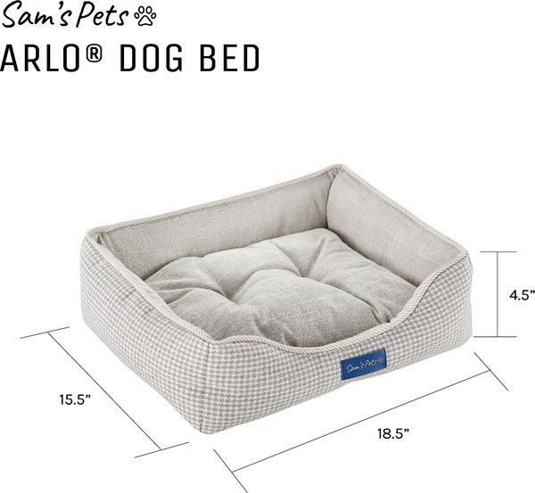 Show full view: Sam's Pets Arlo Plaid Dog Bed, Brown, X-Small slide 9 of 10