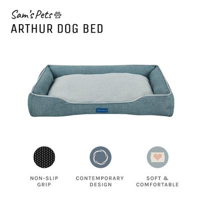 Show full view: Sam's Pets Arthur Dog Bed, Teal, Large slide 3 of 10