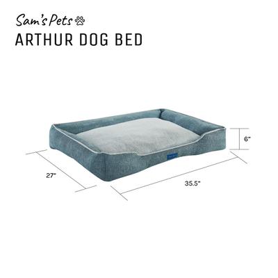 Show full view: Sam's Pets Arthur Dog Bed, Teal, Large slide 9 of 10