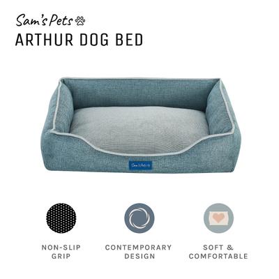 Show full view: Sam's Pets Arthur Dog Bed, Teal, Small slide 3 of 10