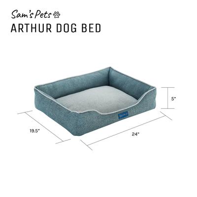 Show full view: Sam's Pets Arthur Dog Bed, Teal, Small slide 9 of 10