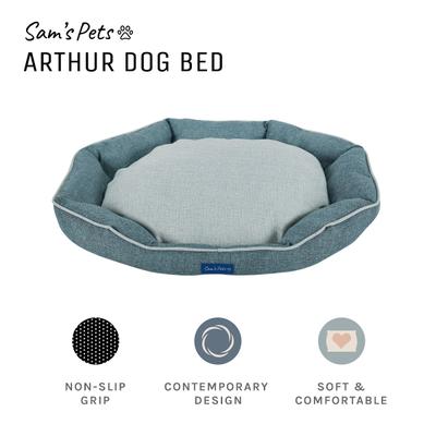 Show full view: Sam's Pets Arthur Hexagon Dog Bed, Teal, Large slide 4 of 11