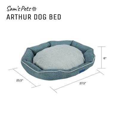 Show full view: Sam's Pets Arthur Hexagon Dog Bed, Teal, Large slide 10 of 11