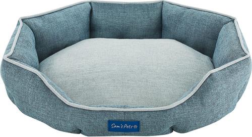 Show full view: Sam's Pets Arthur Hexagon Dog Bed, Teal, Medium slide 4 of 10