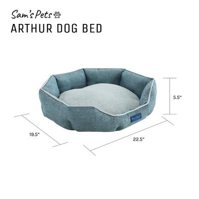 Show full view: Sam's Pets Arthur Hexagon Dog Bed, Teal, Medium slide 9 of 10