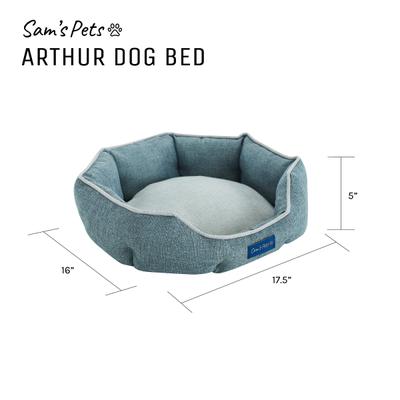 Show full view: Sam's Pets Arthur Hexagon Dog Bed, Teal, Small slide 9 of 10