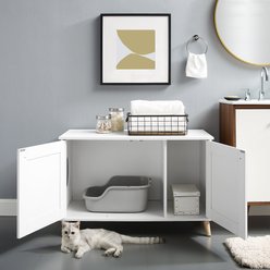 Sam's Pets Becky 24.5-in Cat Tree End Table & Litter Box Enclosure, White slide 2 of 8