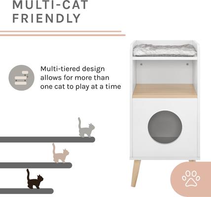 Show full view: Sam's Pets Becky 32-in Bookshelf Cat Tree, White slide 4 of 10