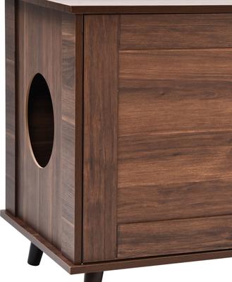 Show full view: Sam's Pets Becky Box Enclosure End Table Cat Litter, Brown, Medium slide 3 of 8