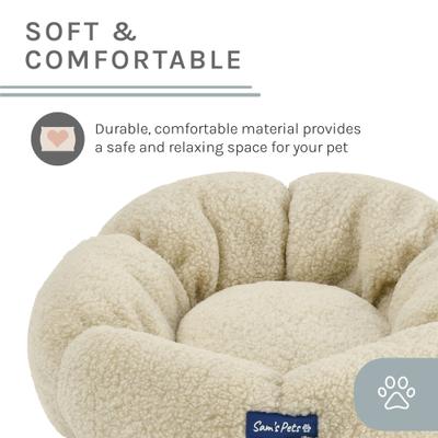 Show full view: Sam's Pets Chloe Cuddler Bolster Dog Bed, Beige, Medium slide 9 of 9