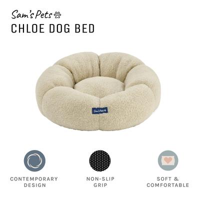 Show full view: Sam's Pets Chloe Cuddler Bolster Dog & Cat Bed, Beige, Medium slide 5 of 10