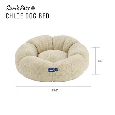 Show full view: Sam's Pets Chloe Cuddler Bolster Dog & Cat Bed, Beige, Medium slide 9 of 10