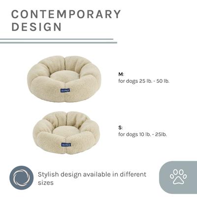 Show full view: Sam's Pets Chloe Cuddler Bolster Dog & Cat Bed, Beige, Medium slide 6 of 10