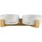 Show in main carousel: Sam's Pets Coco Single Ceramic Dog Bowl with Wood Stand, White, Double slide 1 of 8