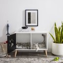 Sam's Pets Convertible 22-in Cat Tree End Table, Black & White