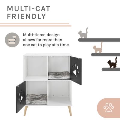 Show full view: Sam's Pets Convertible 37-in End-Table Shelf Cat Tree, Black & White slide 4 of 9