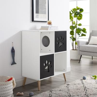 Show full view: Sam's Pets Convertible 37-in End-Table Shelf Cat Tree, Black & White slide 8 of 9